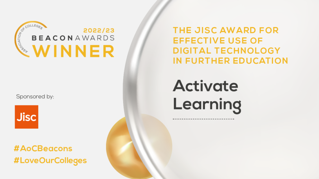Activate Learning win AOC Beacon Award for digital technology use